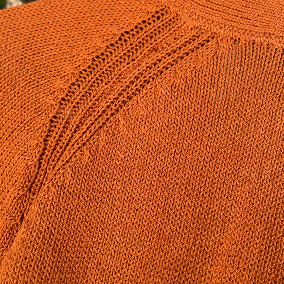 Bonobos Caramel Cafe Rust Orange All Cotton Cardigan - Picture 4 of 7